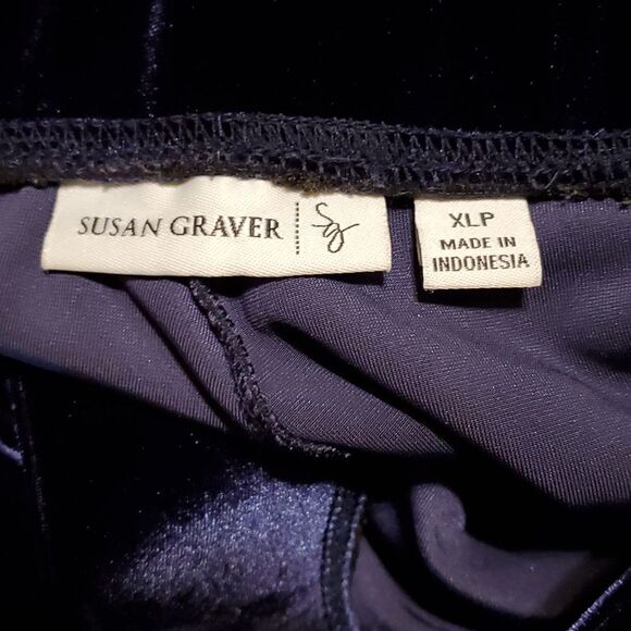 Susan Graver stretch  Velvet wide waistband Pants Petite XL - Picture 4 of 6
